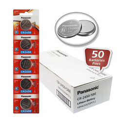 Panasonic CR2450 Lithium 3V Indonesia Batteries - 50 Pieces