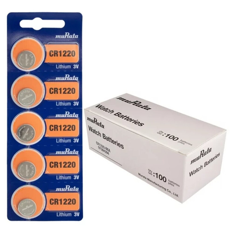 

Murata CR1220 Lithium 3V Japan Batteries - 100 Pieces