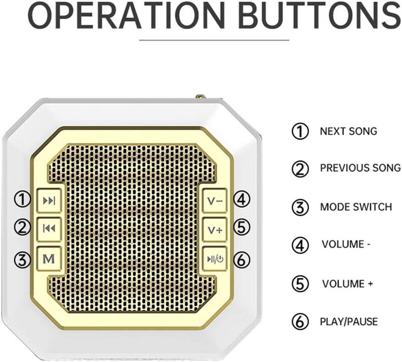 Equantu QB-303 Touch Lamp Azan Clock Qur'an Cube Speaker, Touch/Remote/Bluetooth /Phone Application Control