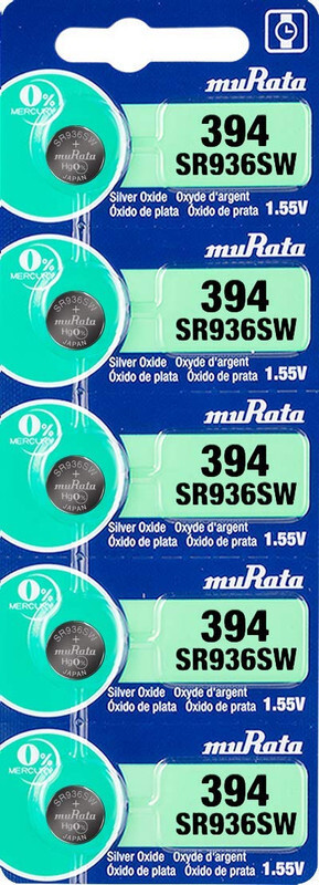 Murata SR936SW (394) Silver Oxide 1.55V (muRata) Japan Batteries - 5 Pieces