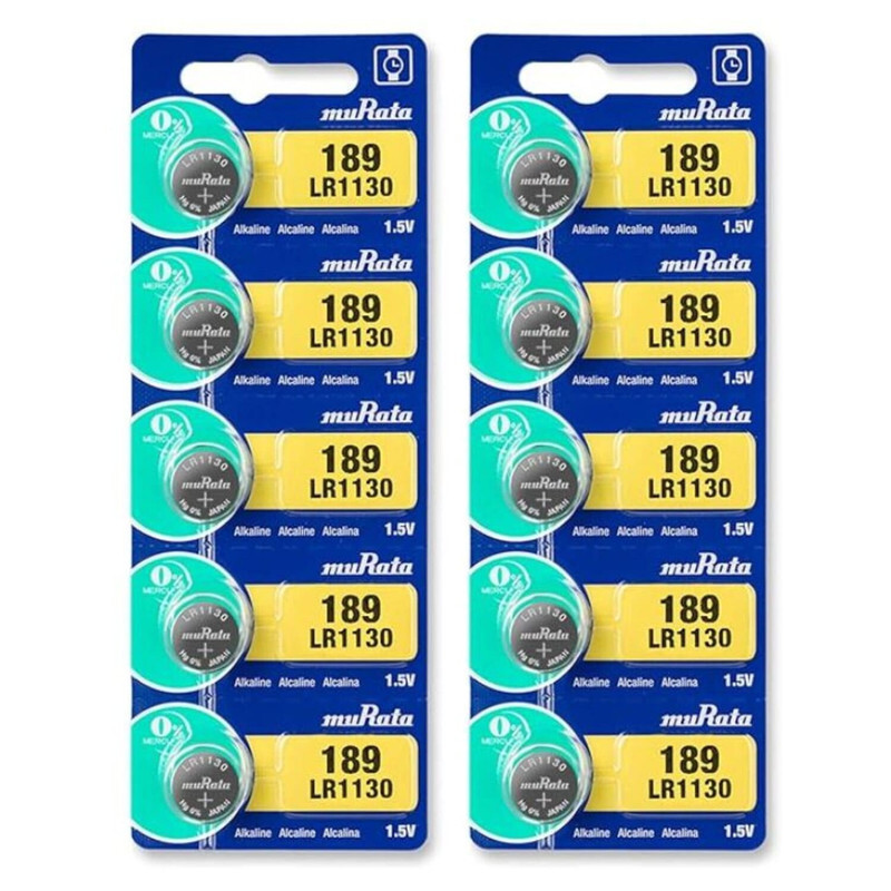 Murata AG10 LR1130 (189) Alkaline 1.5V Japan Batteries - 10 Pieces