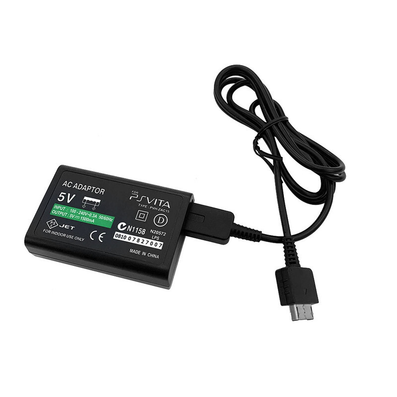 Replacement PSVITA AC Adaptor Wall Charger With USB Charging Cable