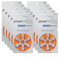 PowerOne 60-Pieces (Size 13) Wireless Approved 1.45V Hearing Aid Batteries