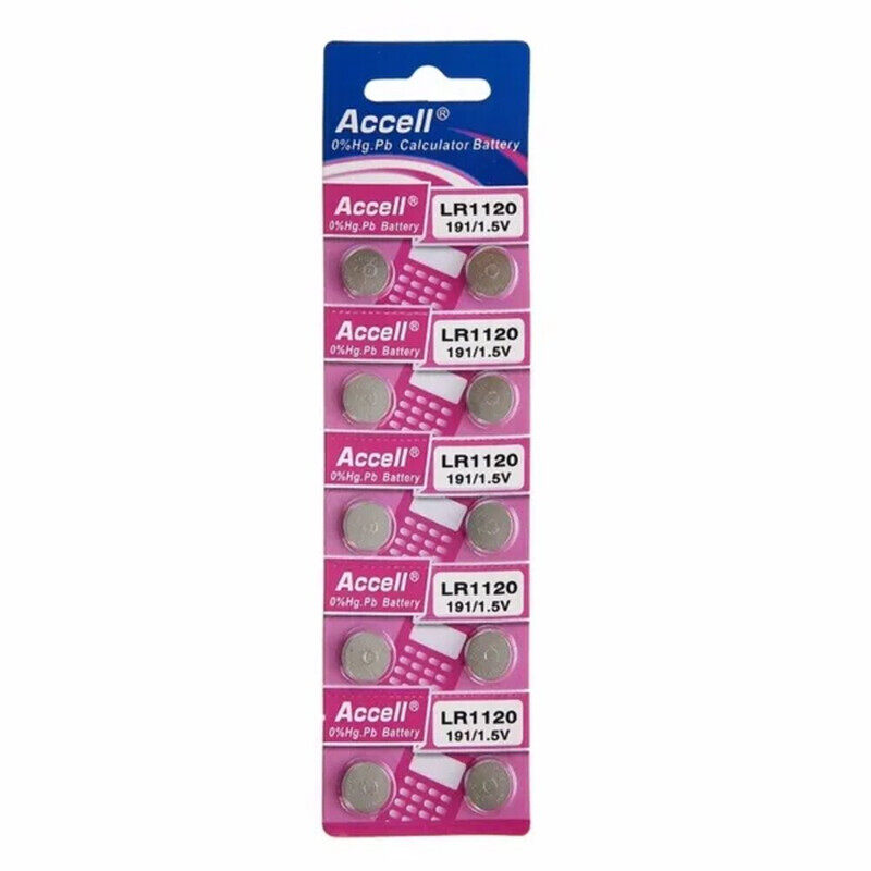 

Accell (AG8) LR1120 (191) 0%Hg Alkaline 1.5V Batteries - 10 Pieces