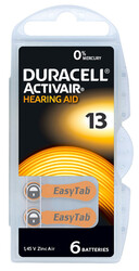 Duracell 6-Pieces (Size 13) Activair Zinc-Air 1.45V Hearing Aid Batteries