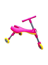 Foldable 3 Wheels Scooter for Kids Comfortable Seat, Ages 3+, Pink/Yellow