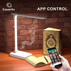 Equantu SQ-905 LED Table Lamp Qur'an Speaker,7 Changeable Colorful Lights With 22 Reciters and 28 Translations,Touch/Remote/Bluetooth/Phone Application Control.