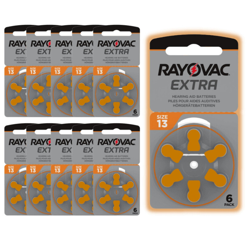 Rayovac Extra 60-Pieces (Size 13) Zinc Air 1.45V Hearing Aid Batteries