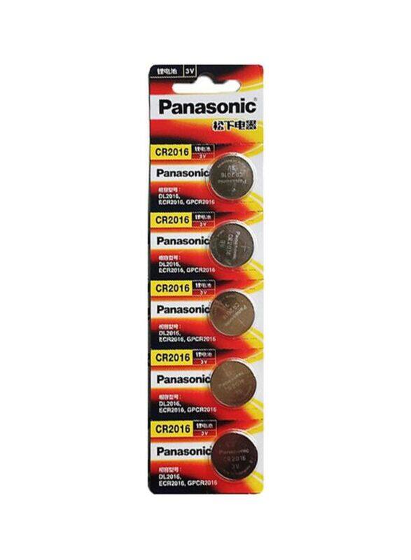 

Panasonic CR2016 3V Lithium Batteries, 5 Pieces, Silver