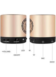 Quran Speaker with 18 Reciters + 15 Translations Gold Bluetooth Speaker, Rose Gold/Black