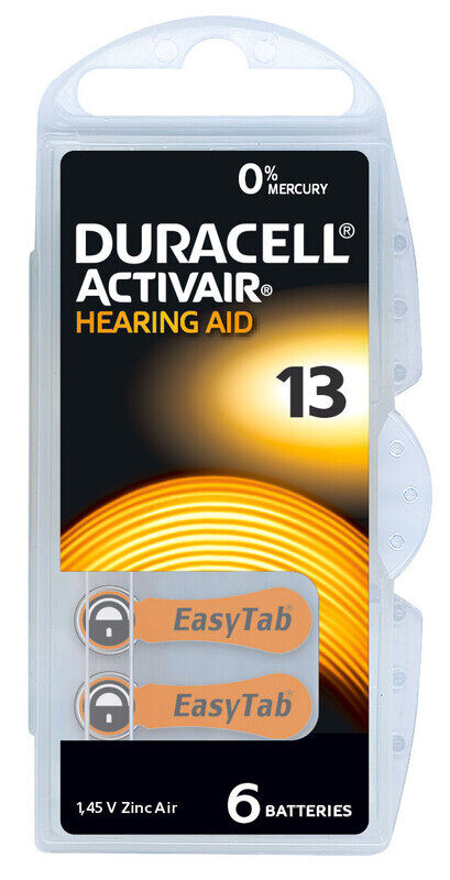 

Duracell 6-Pieces (Size 13) Activair Zinc-Air 1.45V Hearing Aid Batteries