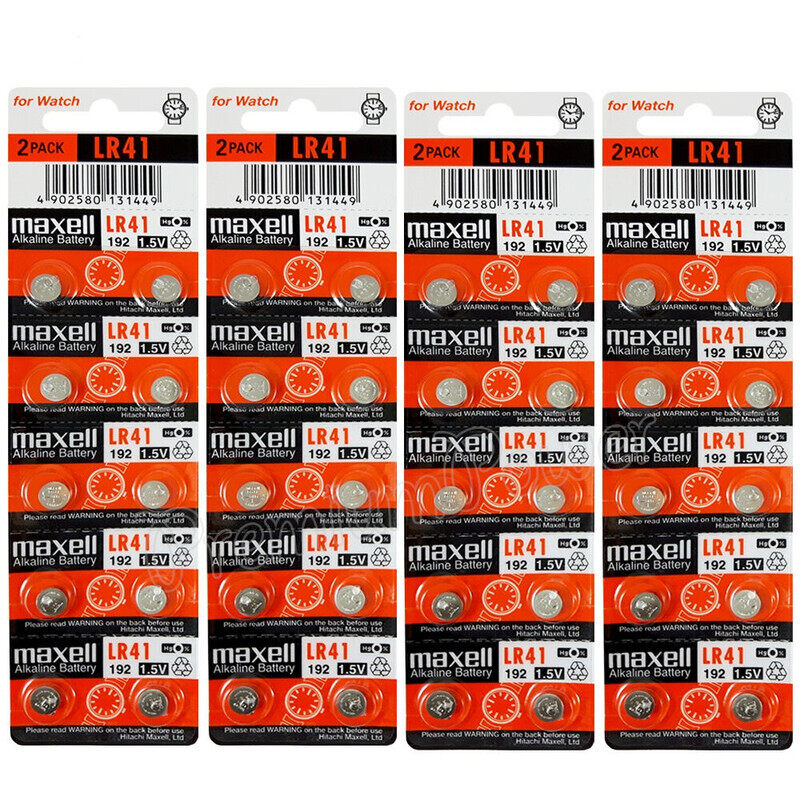 

Maxell 40-Pieces (192) LR41 AG3 Alkaline Button Cell Hg 0% 1.5V Batteries