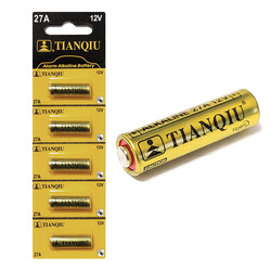 Tianqiu 27A Alkaline 12V Batteries - 5 Pieces