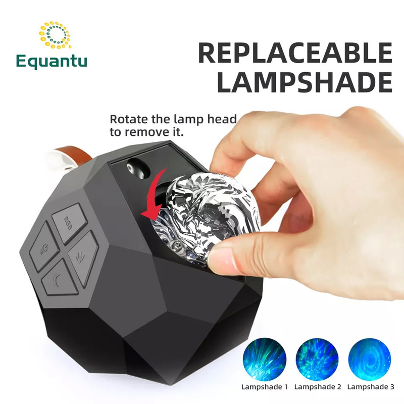 Equantu Portable Starry Speaker Lamp Galaxy Projector, Black