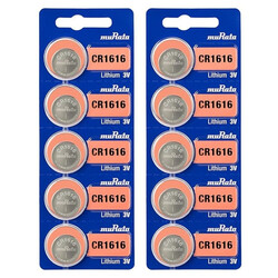 Murata CR1616 Lithium 3V Japan Batteries - 10 Pieces