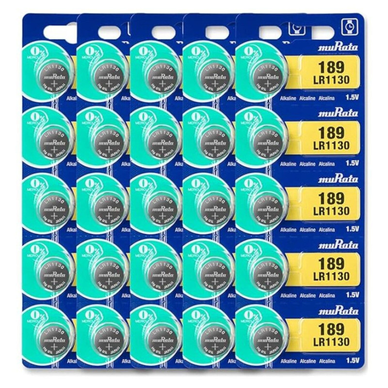 Murata AG10 LR1130 (189) Alkaline 1.5V Japan Batteries - 25 Pieces