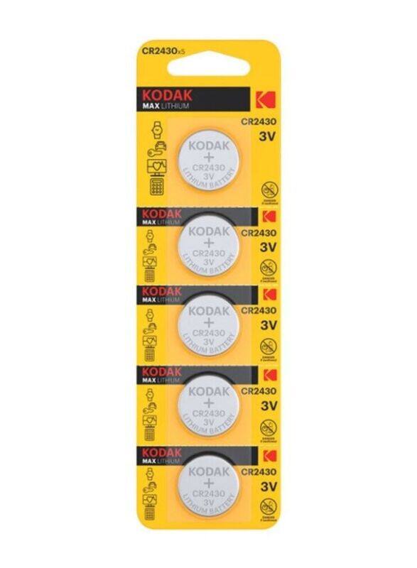 

Kodak Max Lithium 3V Batteries, CR2430, 5 Pieces, Silver