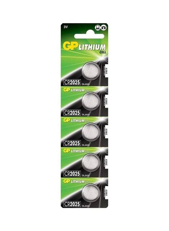 

GP Lithium 3V Indonesian Batteries Set, 5 Pieces, CR2025, Silver