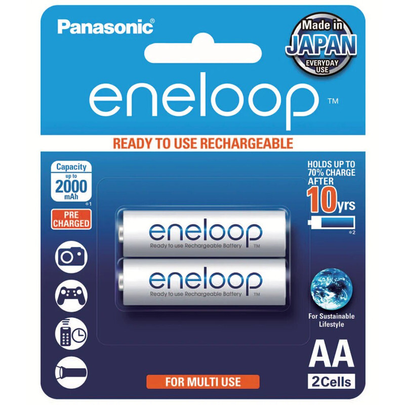 Panasonic Eneloop (AA) 2-Cells 2000mAh Rechargeable Batteries