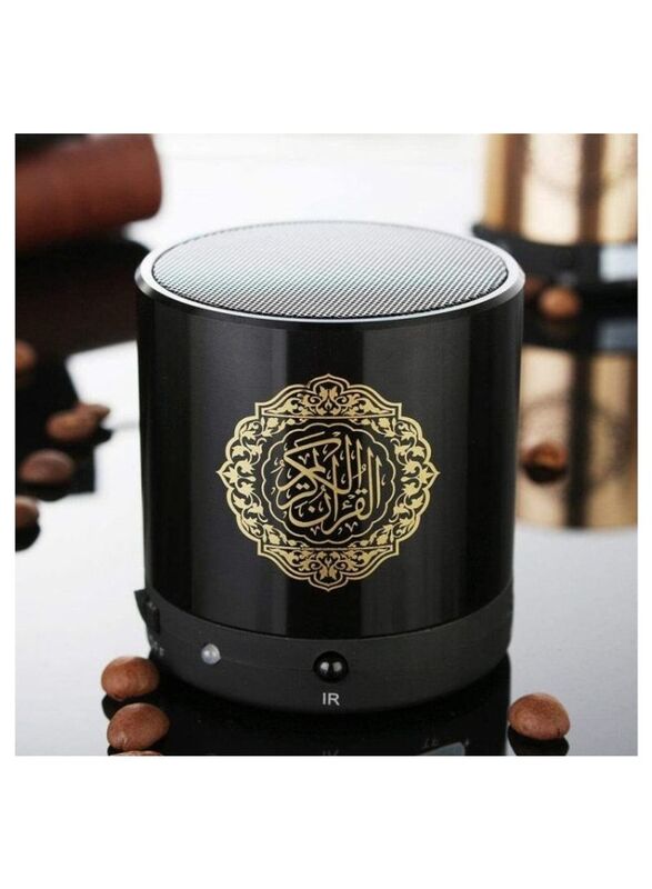 Portable Complete Quran Speaker with 18 Famous Reciters/15 Translations in Many Languages Micro SD Card Remote Control Wireless Speaker, Black