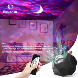 Equantu Portable Starry Speaker Lamp Galaxy Projector, Black