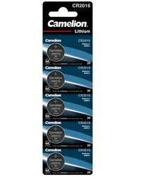 Camelion CR2016 Lithium 3V Batteries - 5 Pieces