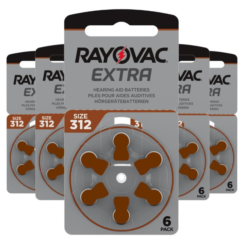 Rayovac Extra 30-Pieces (Size 312) Zinc Air 1.45V Hearing Aid Batteries