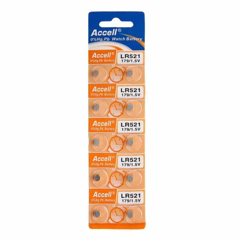 Accell (AG0) LR521 (179) 0%Hg Alkaline 1.5V Batteries - 10 Pieces