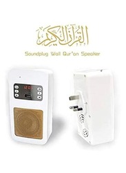 Equantu Wall Quran Speaker with 16 Reciters & 16 Translations Remote/Bluetooth/USB Connect/Phone Application Control/8GB Wireless Speaker, White