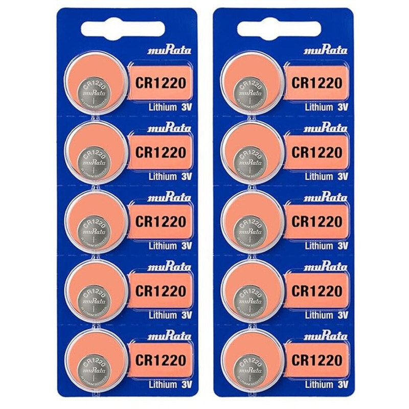 Murata CR1220 Lithium 3V Japan Batteries - 10 Pieces