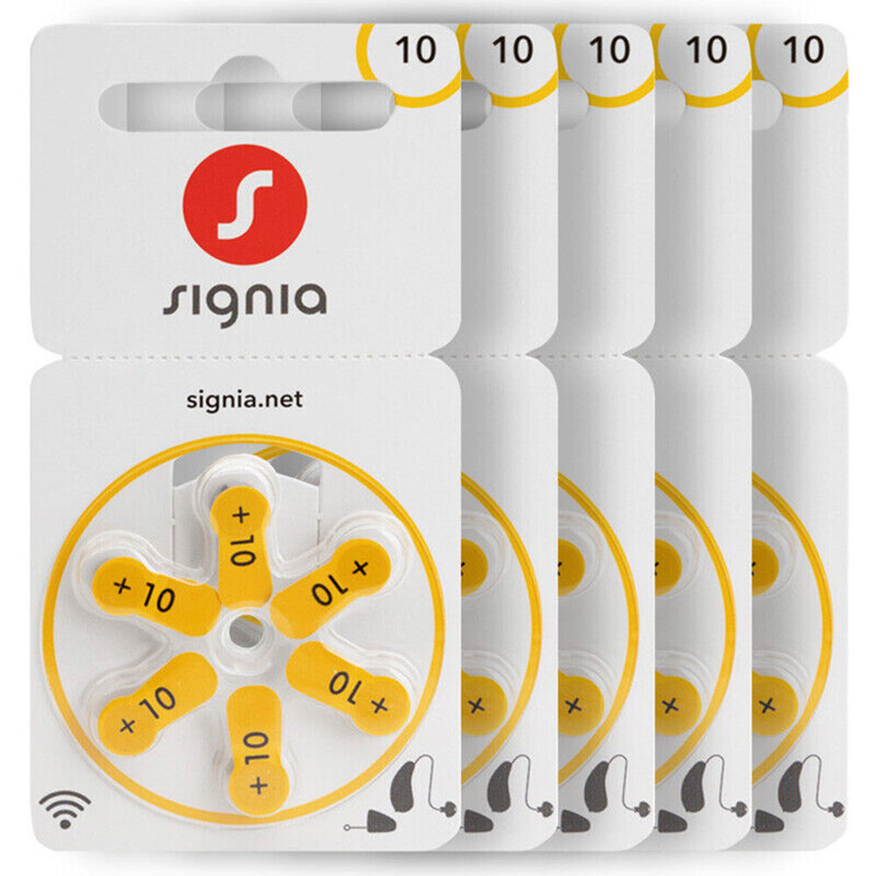 Signia 30-Pieces (Size 10) Zinc Air 1.45V Hearing Aid Batteries