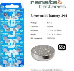 Renata SR936SW (394) Swiss Made Silver Oxide 1.55V (renata) 0% Mercury Batteries - 20 Pieces