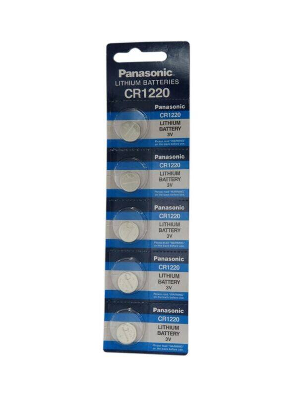 

Panasonic Lithium Battery Set, 5 Pieces CR1220, Silver