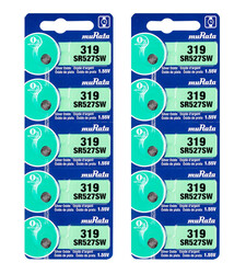 Murata SR527SW (319) Silver Oxide 1.55V (muRata) Japan Batteries - 10 Pieces