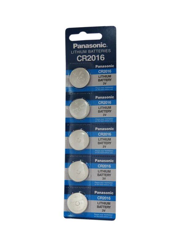 

Panasonic Lithium Battery Set, 5 Pieces, CR2016, Silver