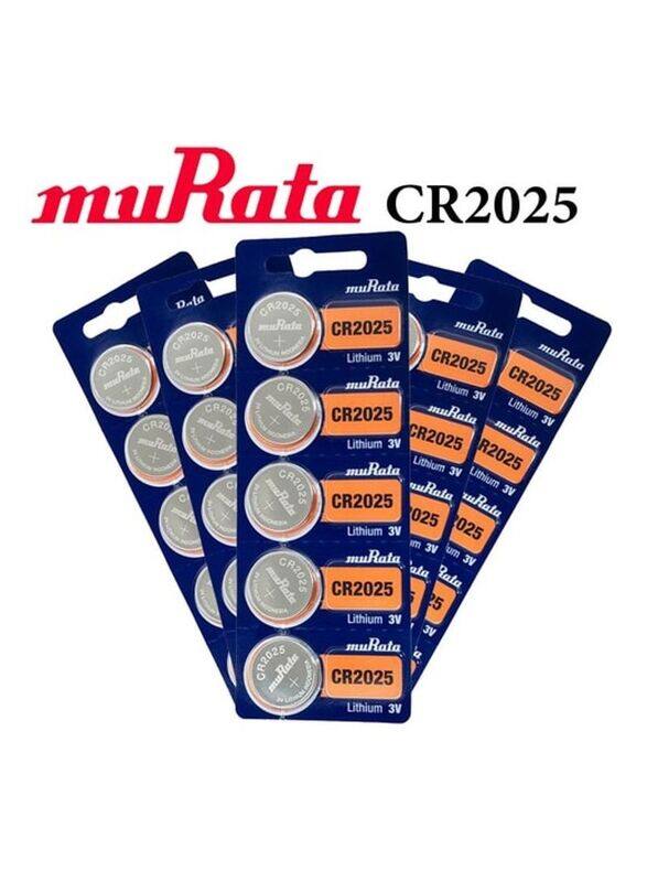 

Murata Lithium 3V Indonesia Batteries, CR2025, 25 Pieces, Silver