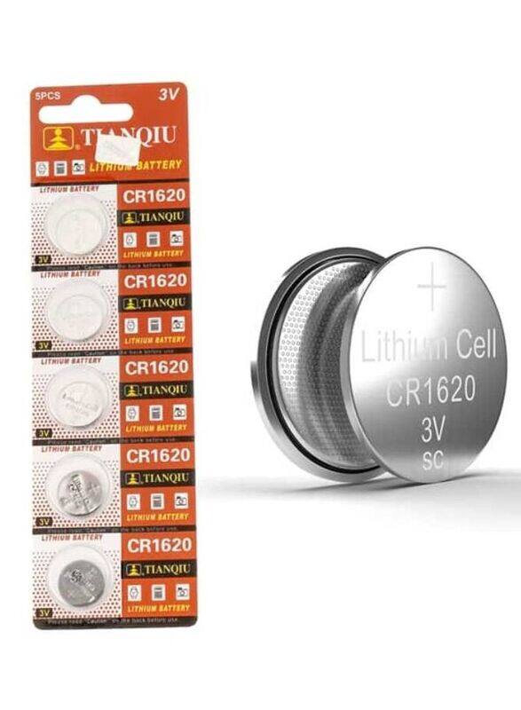 

Tianqiu CR1620 3V Lithium Batteries, 5 Pieces, Silver