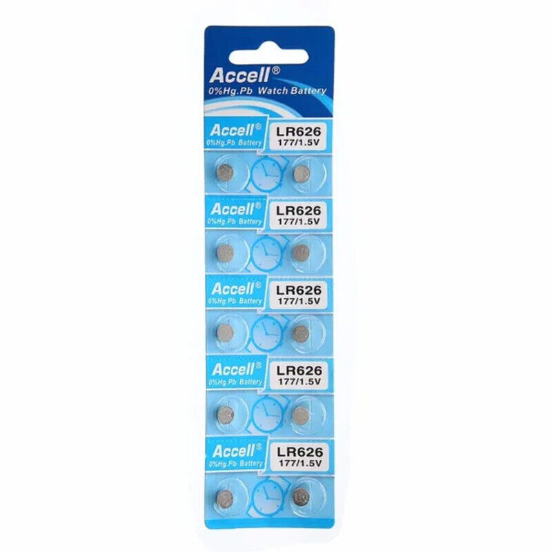 

Accell (AG4) LR626 (177) 0%Hg Alkaline 1.5V Batteries - 10 Pieces