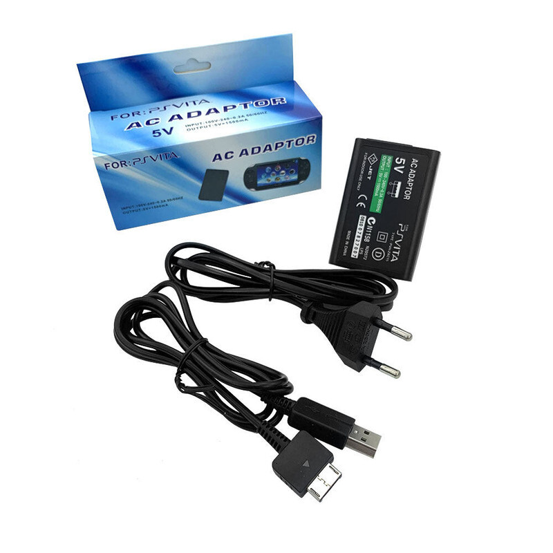 Replacement PSVITA AC Adaptor Wall Charger With USB Charging Cable