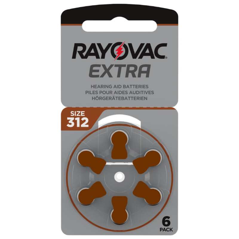 Rayovac Extra (Size 312) Zinc-Air 1.45V Hearing Aid Batteries - 6 Pieces