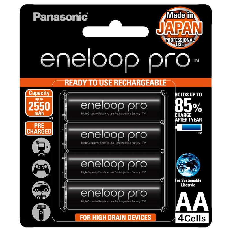Panasonic Eneloop Pro (AA) 4-Cells 2550mAh Rechargeable Batteries