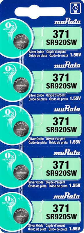 Murata SR920SW (371) Silver Oxide 1.55V (muRata) Japan Batteries - 5 Pieces