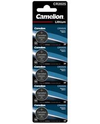Camelion CR2025 Lithium 3V Batteries - 5 Pieces