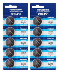 Panasonic CR2450 Lithium 3V Indonesia Batteries - 10 Pieces
