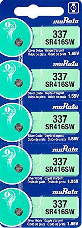 Murata SR416SW (337) Silver Oxide 1.55V (muRata) Japan Batteries - 5 Pieces