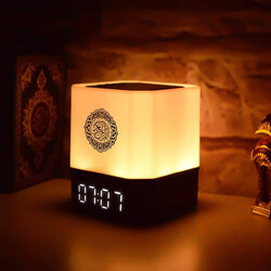 Cube Touch Lamp Azan Clock Qur'an Speaker With 7 Changeable Colourful Lights, Touch/Remote/Bluetooth /Phone Application Control