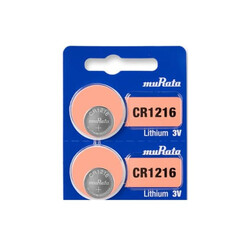 Murata CR1216 Lithium 3V Japan Batteries - 2 Pieces