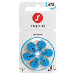 Signia (Size 675) Zinc-Air 1.45V Hearing Aid Batteries - 6 Pieces