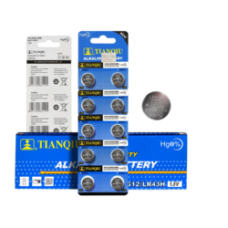 Tianqiu AG12/ LR43H/ 386A Hg0% 1.5V Alkaline Batteries - 200 Pieces