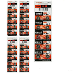 Maxell 50-Pieces (A76) LR44 AG13 Alkaline Button Cell Hg 0% 1.5V Batteries